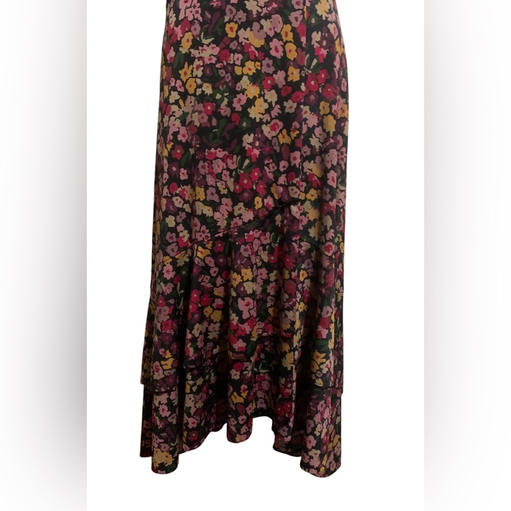 Lauren Ralph Lauren Black Label Women Multicolor Floral High Low Wrap Dress NWOT - Picture 9 of 16